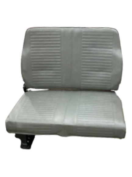 Double Foldaway Bench – Curbside in Grey Vinyl for Wheelwell Mount in Minivan Conversions