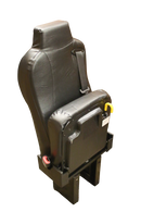 Floor Mounted Flip-Up Seat with 3PT Seat Belt in Black Vinyl