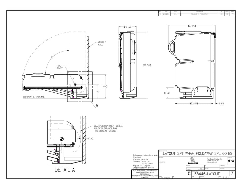 Double Foldaway Bench – Curbside in Grey Vinyl for Wheelwell Mount in Minivan Conversions