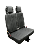 GO ES Double 3PT Foldaway with Folding Table – Street Side w/ Plastic Non-Upholstered Headrest in Black Vinyl w/ CRS Hooks