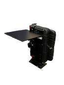 GO ES Double 3PT Foldaway with Folding Table – Street Side without Headrest in Black Vinyl with CRS Hooks