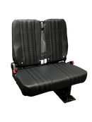 GO ES Double 3PT Foldaway with Folding Table – Street Side without Headrest in Black Vinyl with CRS Hooks