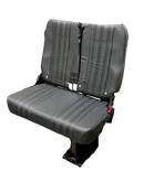 GO ES Double 3PT Foldaway with Folding Table – Street Side without Headrest in Black Vinyl with CRS Hooks