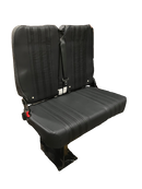 GO ES Double 3PT Foldaway with Folding Table – Curb Side without Headrest in Black Vinyl w/ CRS Hooks