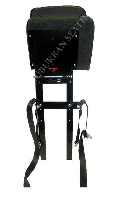 Jump Seat 01 - Step Van Seat with 8" Wide Mounting Rails in Black Vinyl