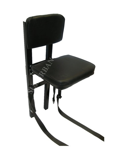 Jump Seat 01 - Step Van Seat with 8" Wide Mounting Rails in Black Vinyl