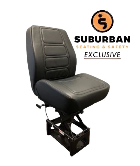 Onyx HD Mid Back Air Suspension Seat in Black Vinyl w/Fixed Back
