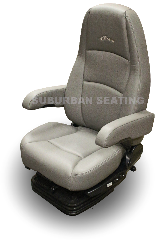 Sears Atlas II DLX Truck Seat in Gray Ultra-leather with Dual Arms