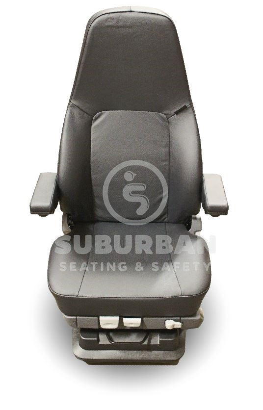 ISRI 5030/880 Premium Truck Seat in Black Genuine Leather with Dual Arms