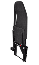 Jump Seat 08 - Shield Step Van Seat in Black Vinyl with Morgan Olson Mounting Pattern & 3-Point Belt