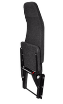 Jump Seat 07 - Shield Step Van Seat in Black Vinyl with Morgan Olson Mounting Pattern