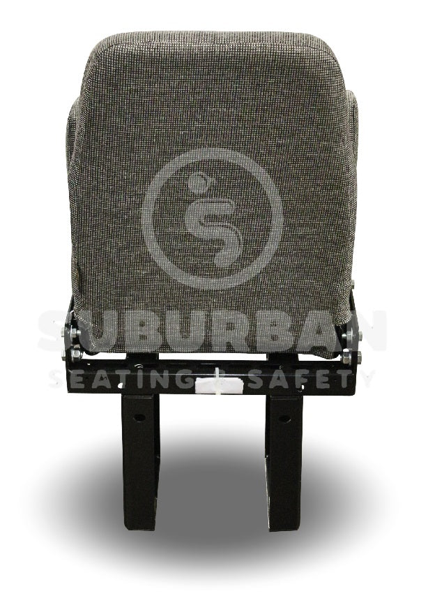 Jump Seat 10 - Floor Mounted Flip-Up Seat with 2 Point Seat Belt in Gray Cloth