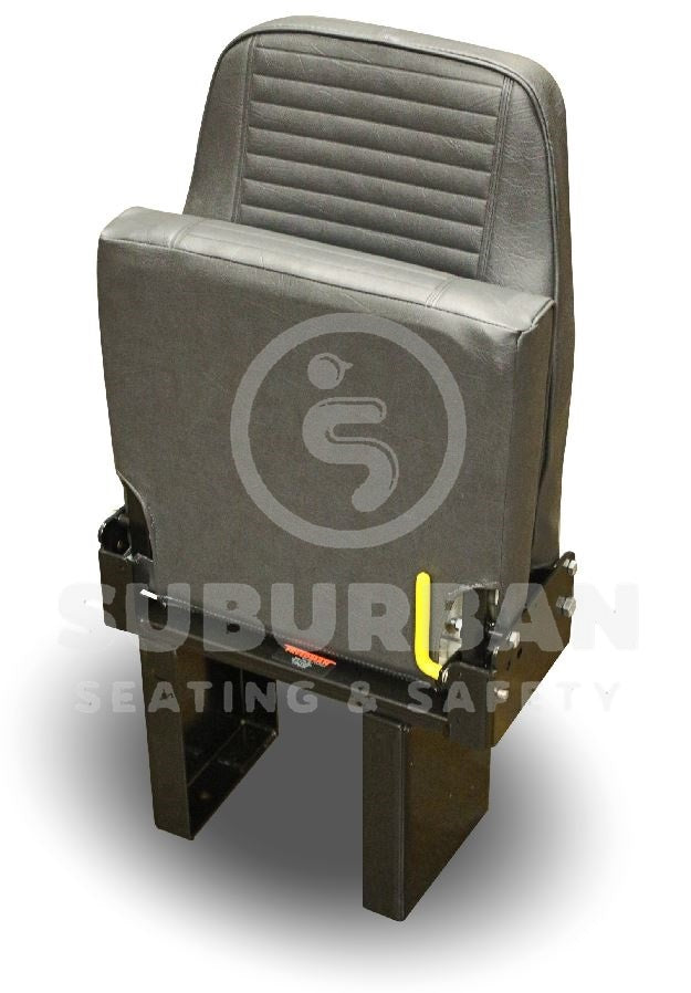Jump Seat 09 - Floor Mounted Flip-Up Seat with 2 Point Seat Belt in Gray Vinyl