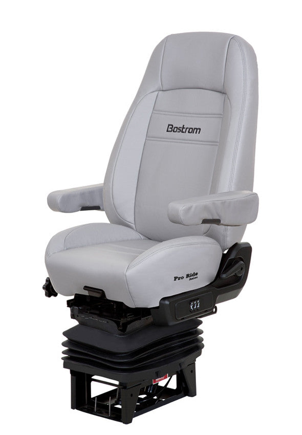 Bostrom Pro Ride Truck Seat in Gray Ultra-leather with Dual Arms