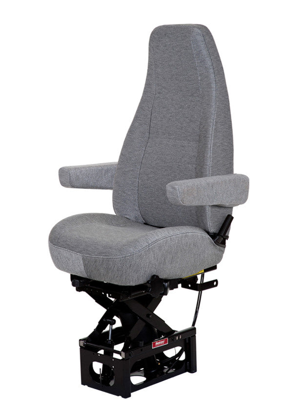 Bostrom T915 High Back Truck Seat in Gray Mordura Cloth with Dual Arms and Air Lumbar