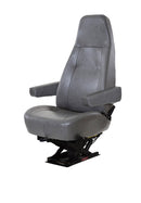 Bostrom T910 High Back Low Profile Truck Seat in Gray Vinyl with Dual Arms & Driver Swivel PN 2343089-546