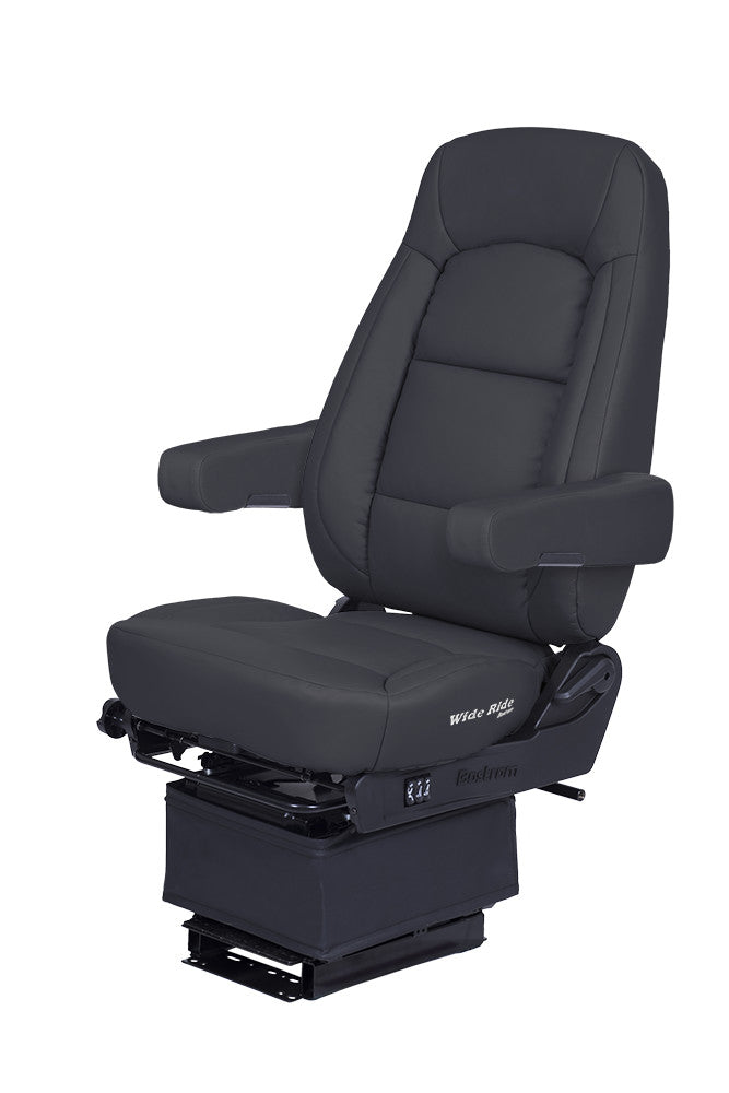 Bostrom Wide Ride Core High Back Truck Seat in Black Ultra-Leather with Smart Air Valve & Dual Arms