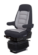 Bostrom Wide Ride+Serta® High Back Truck Seat in Black & Gray Titan Cloth with Dual Arms PN 5310001-900