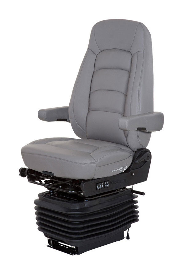 Bostrom Wide Ride+Serta® High Back Truck Seat in Gray Ultra-Leather with Dual Arms