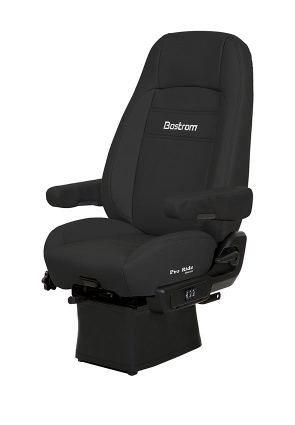 Bostrom Pro Ride Low Profile Truck Seat in Black Ultra-leather with Dual Arms