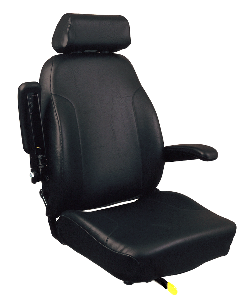 Seats Inc Deluxe Trimline Universal Seat in Black Vinyl with Dual Arms