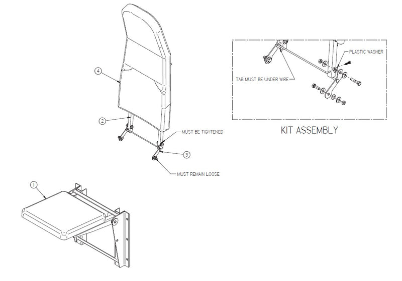 Jump Seat 08 - Shield Step Van Seat in Black Vinyl with Morgan Olson Mounting Pattern & 3-Point Belt