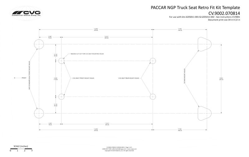 PACCAR Kenworth & Peterbilt Retro-Fit Kit for National & Bostrom Seats