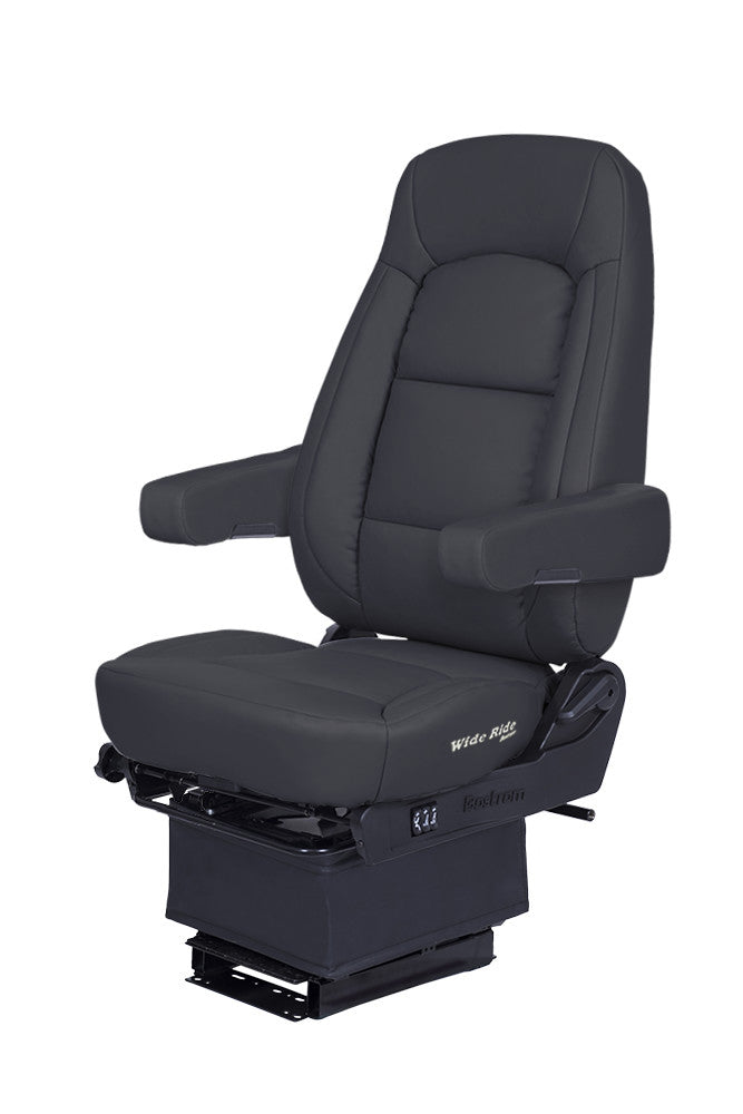 Bostrom Wide Ride Core High Back Truck Seat in Black Ultra-Leather with Dual Arms