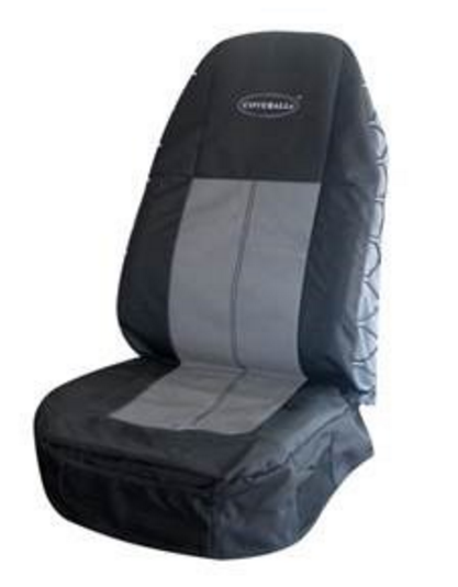 Coverall Universal High Back Truck Seat Protective Cover - Black & Gray