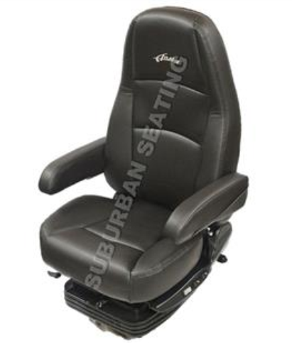 Sears Atlas II DLX Truck Seat in Black Ultra-leather with Heat, Massage & Dual Arms