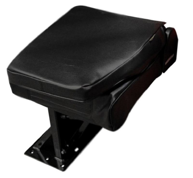 Single Mid Back BV Foldaway Bus Seat in Black Vinyl - Curb Side