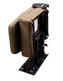 Single Mid Back BV Foldaway Bus Seat in Brown Cordura Cloth - Curb Side