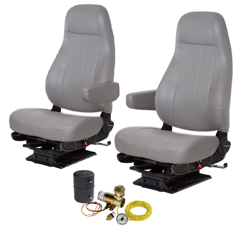 Standard Driver & Passenger Air Seats for 2003-05 Dodge 1500/2500/3500 in Gray Vinyl