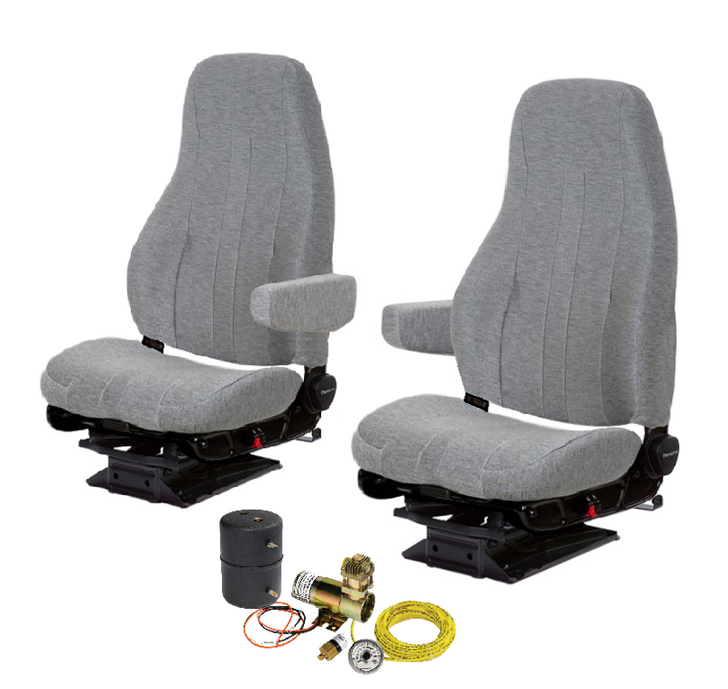 Standard Driver & Passenger Air Seats for 2003-05 Dodge 1500/2500/3500 in Gray Cloth