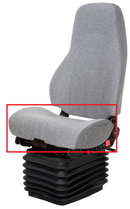 National 23" Wide Replacement Truck Seat Cushion in Gray Mordura Cloth with Bolsters PN 51500100RA