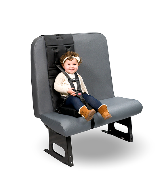 HSM C.E. White Co. Portable Child Restraint for School Bus Seats in Black Vinyl