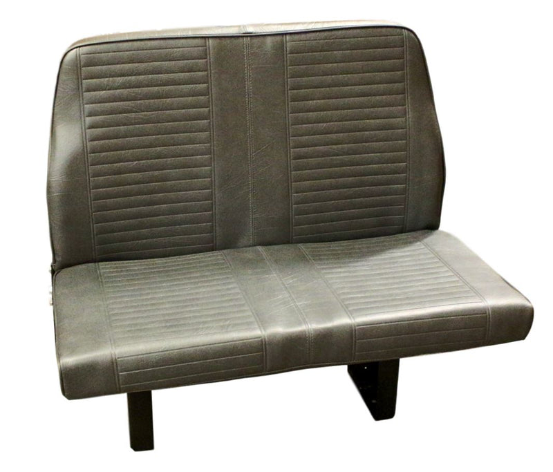 Double Feather Handi Flip Bus Seat in Gray Vinyl w/ Lap Seatbelts