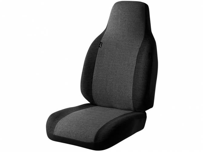 Fia OE Protective Seat Cover in Black & Charcoal Cloth for Bostrom Wide Ride Classic Seat