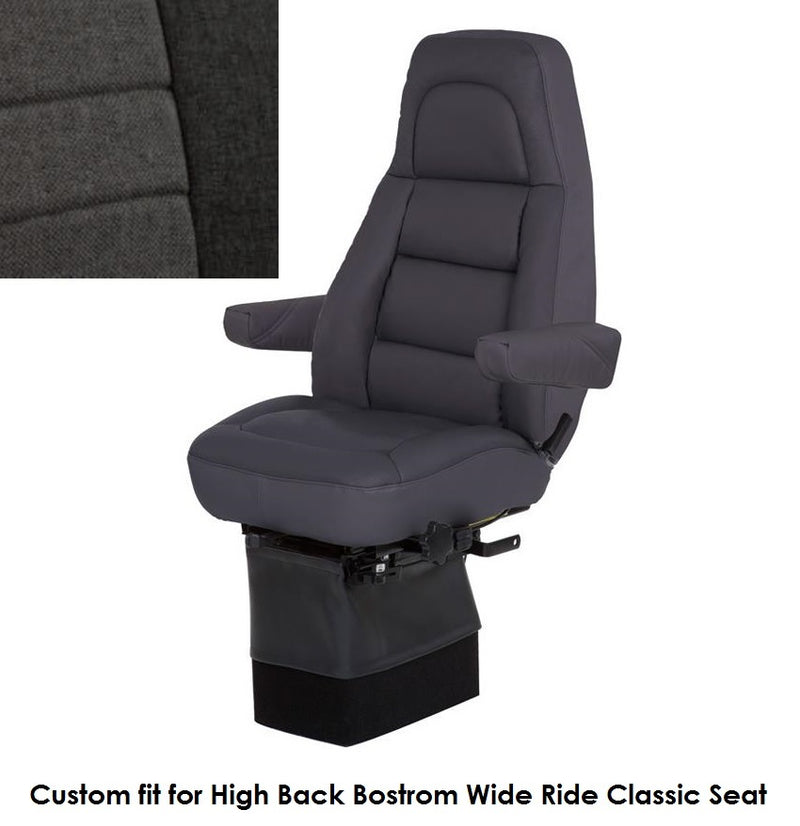 Fia OE Protective Seat Cover in Black & Charcoal Cloth for Bostrom Wide Ride Classic Seat