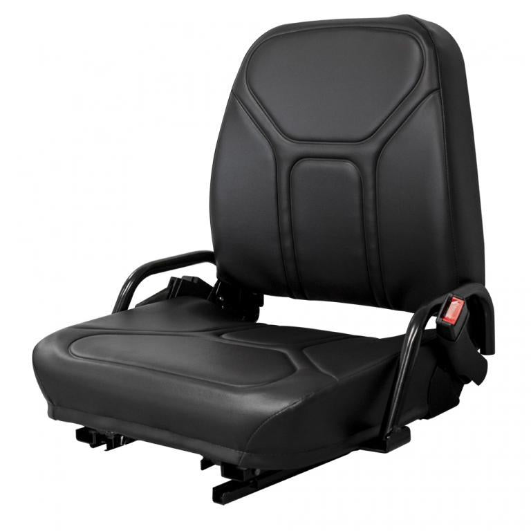 Mitsubishi/Caterpillar Forklift Static Seat – Grand LX with Seat Belt (no OPS Switch) – Black Vinyl