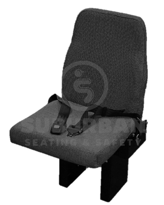 Jump Seat 14 - Floor Mounted Flip-Up Seat with 2 Point Seat Belt in Black Cloth