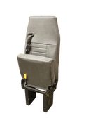 Floor Mounted Flip-Up Seat with 3 Point Seat Belt in Gray Vinyl