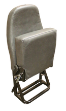 Floor Mounted Flip-Up Seat with 2 Point Seat Belt in Gray Vinyl