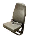 Floor Mounted Flip-Up Seat with 2 Point Seat Belt in Gray Vinyl