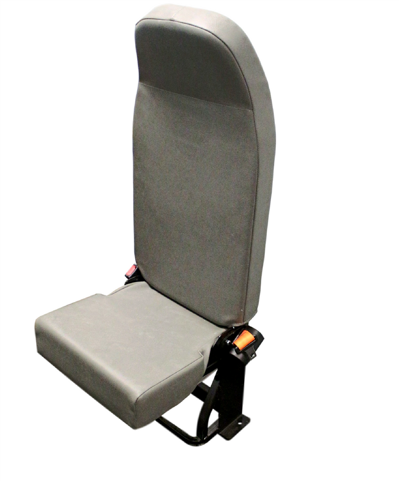 Cutaway Van Center Flip-Up Seat with 2-Point Seat Belt in Gray Vinyl