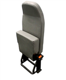 Cutaway Van Center Flip-Up Seat with 2-Point Seat Belt in Gray Vinyl