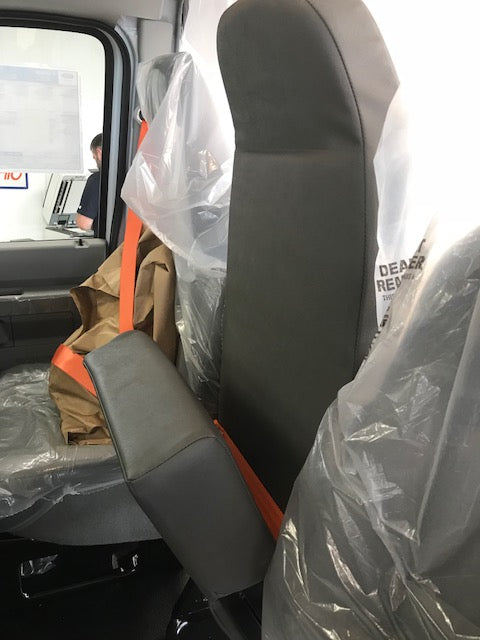 Cutaway Van Center Flip-Up Seat with 2-Point Seat Belt in Gray Vinyl