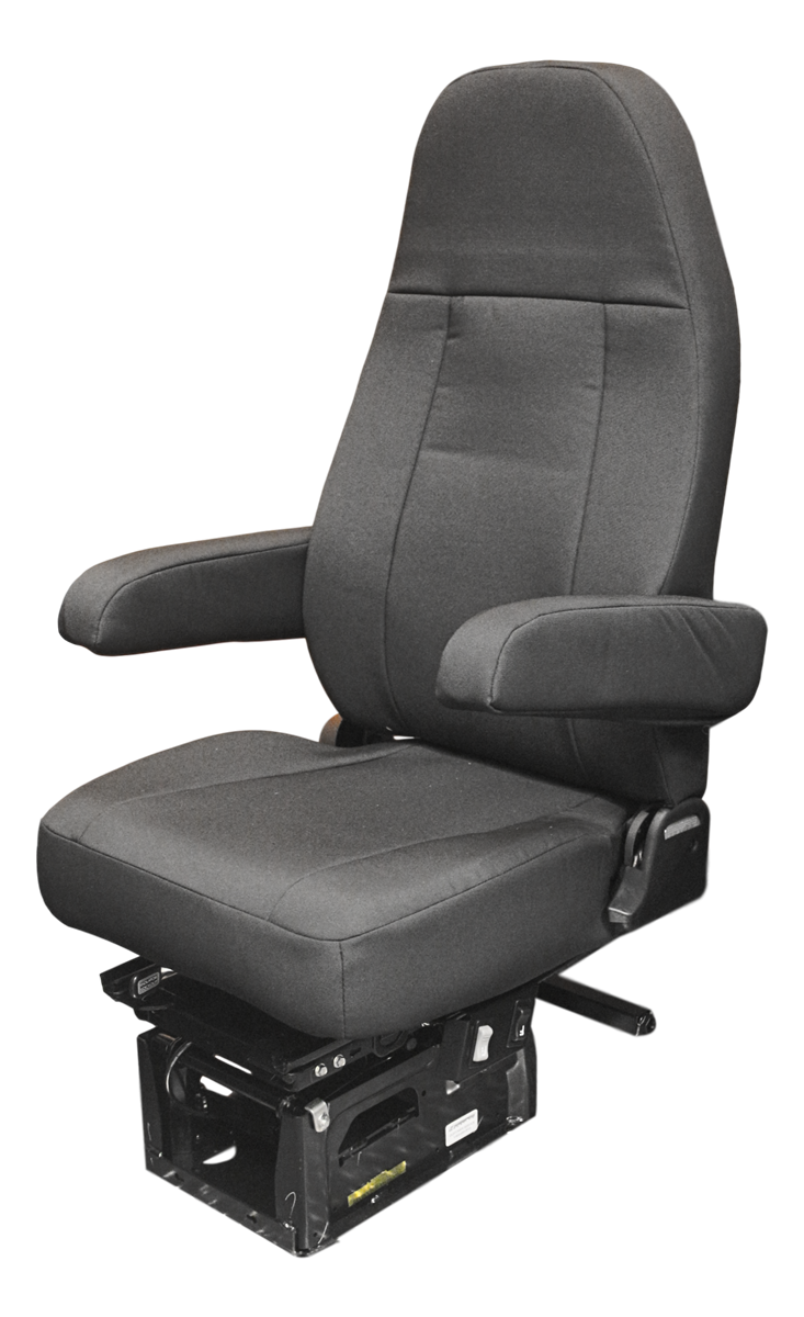 Sears Sentry Truck Seat in Black Cordura Cloth with Dual Arms
