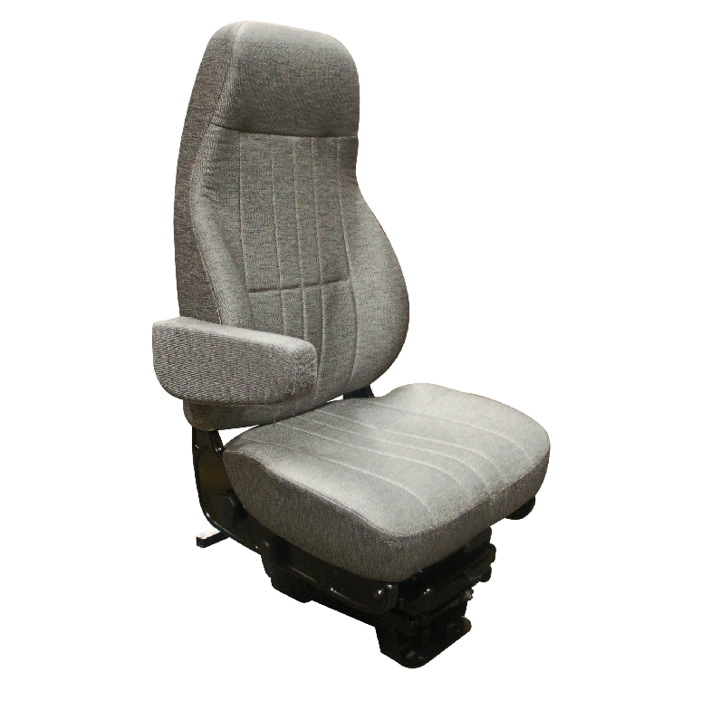 National P3 Truck Seat – Gray Cloth with Triple Air Lumbar, Right Arm, & International Plate