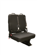 Double Mid Back BV Foldaway Bus Seat Black Cloth 3 Pt Belts & Grab Rails (Street)